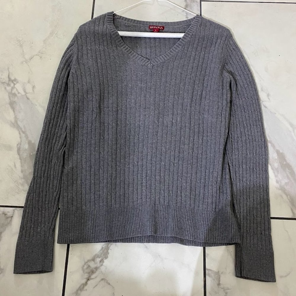 Merona Large V Neck Cableknit Sweater
